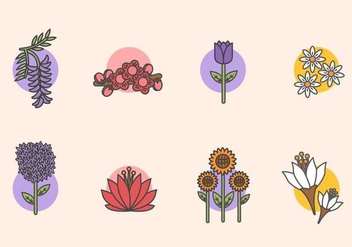 Flat Spring Flower Vectors - бесплатный vector #434971